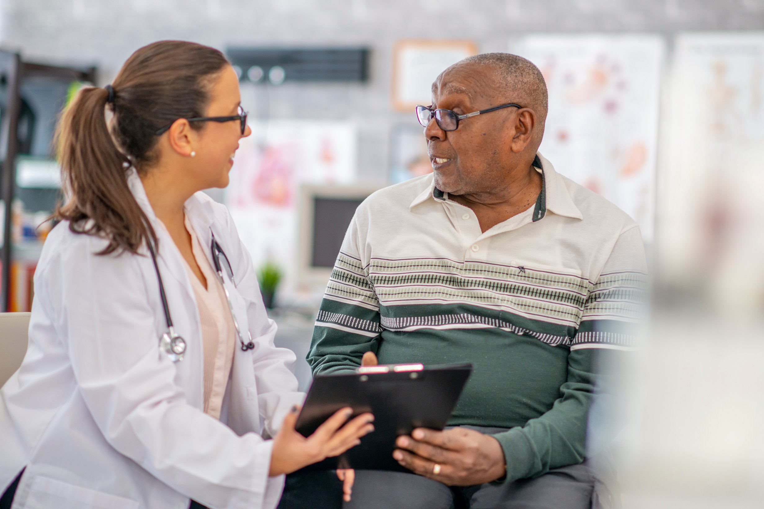 Elderly man visits the doctor